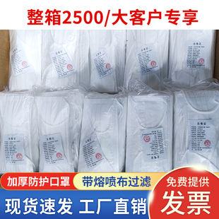 整箱一次性口罩防护三层成人防尘透气夏季 防晒美容男女口罩2500只