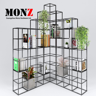 魔术格子架创意花架DIY书架置物架隔板定制铝合金格子屏风饰品架