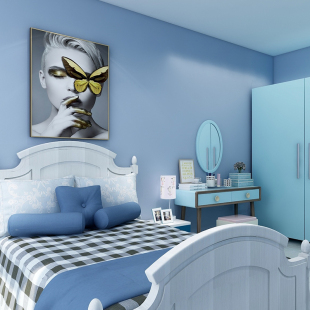 蓝色铁门旧家具翻新墙纸毛坯房门办公桌贴纸防水书桌餐桌面改色膜