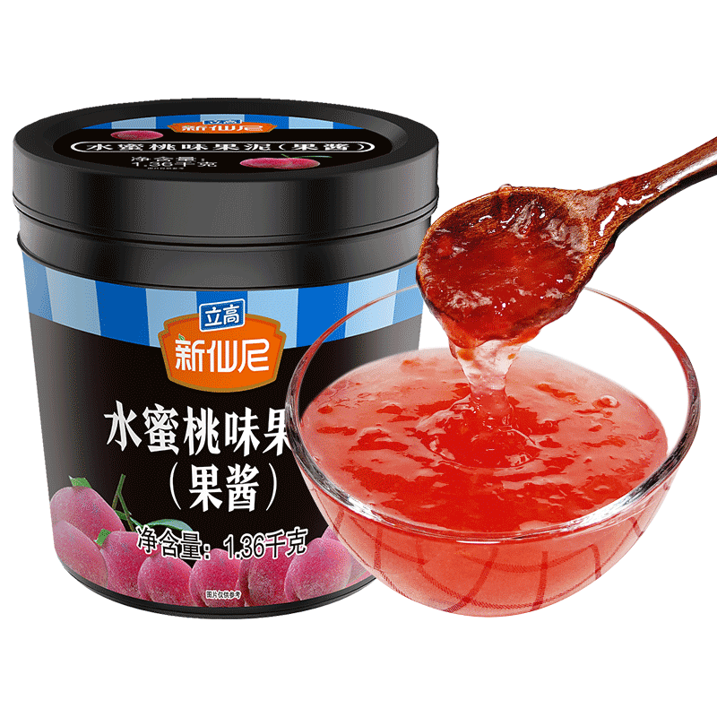 新仙尼旗舰店水蜜桃果泥草莓芒果百香果酱奶茶饮品店立高烘焙原料