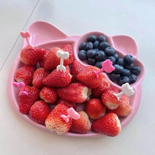 kt猫创意陶瓷卡通分格盘西餐盘子高颜值ins餐具早餐盘菜盘饺子盘