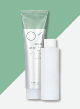 韩国直进爱茉诗amos 克拉彩妮绿茶盖白发染发剂自然低敏染膏150ML