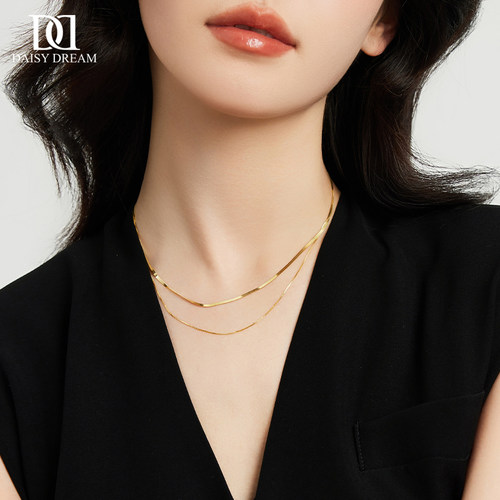 925纯银双层叠戴蛇骨链