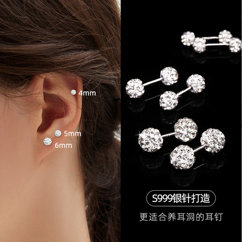 双头锆石耳钉女适合养耳