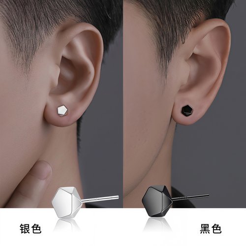 999纯银针几何耳钉养耳洞小众