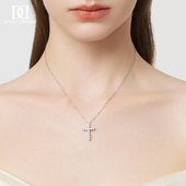 925纯银满钻十字架项链女高级感超闪锁骨链气质轻奢小众颈链配饰