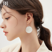 夸张耳饰品 个性 925纯银贝壳大耳环女气质长款 耳坠小众2026年新款