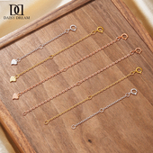 925纯银项链延长链手链锁骨链加长链尾链镀18K金可调节链DIY配件