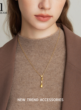 流苏水滴项链女轻奢小众