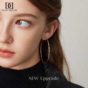 925纯银针大圈圈耳环女高级感素圈耳钉耳圈2026新款 圆圈耳饰 爆款