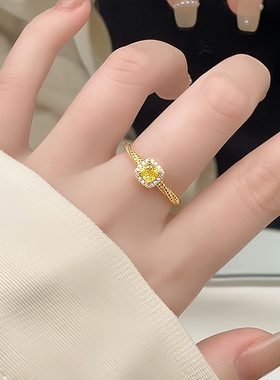 925纯银小方糖戒指轻奢小众设计