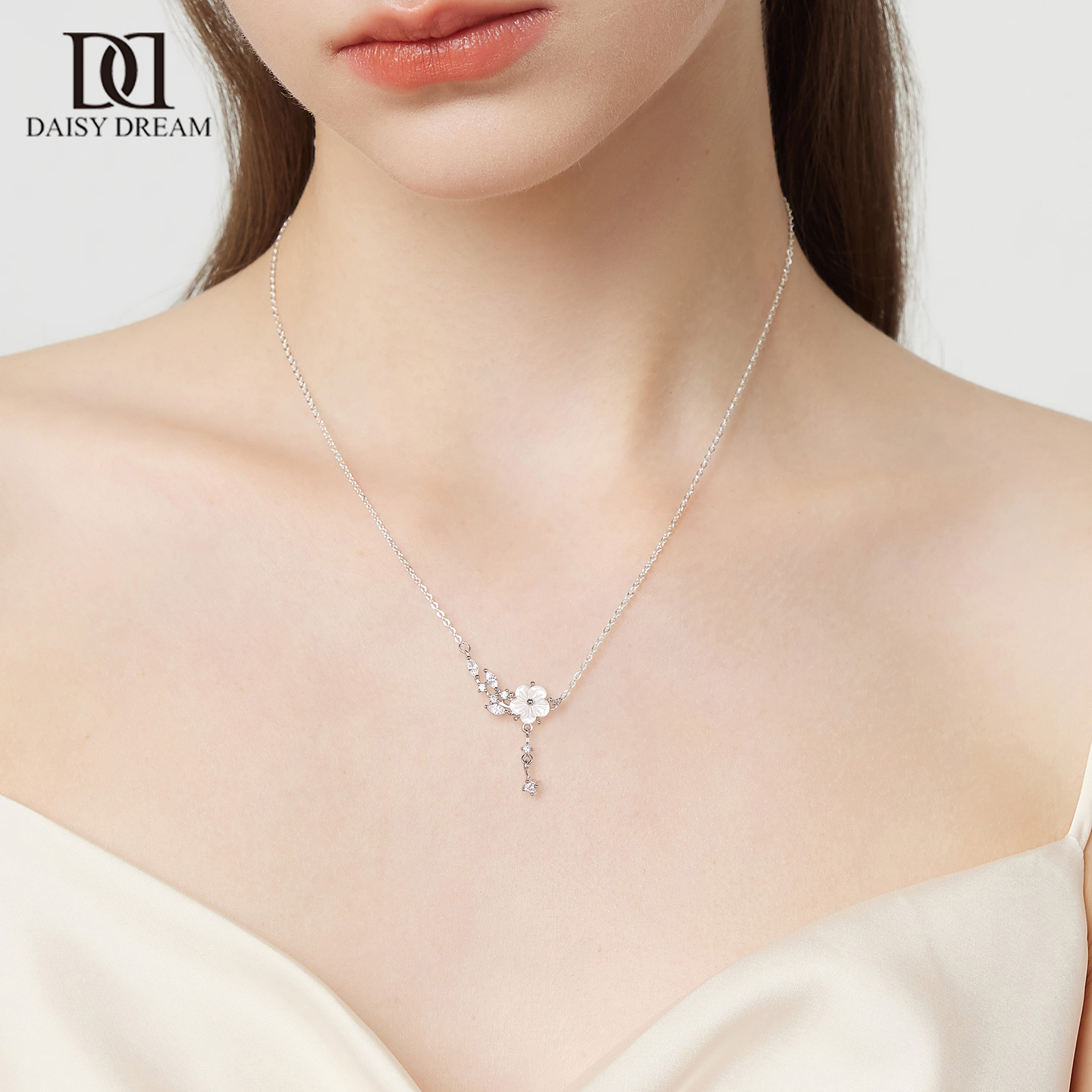 999纯银山茶花项链高级感轻奢