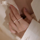 925纯银极细施家珍珠戒指女小众气质叠戴指环法式 复古高级感尾戒