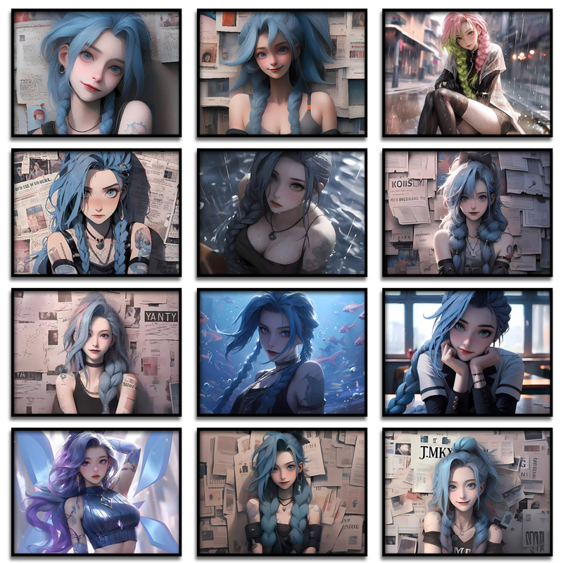 英雄联盟金克丝电竞放假装饰画