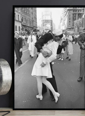 alfred eisenstaedt 胜利之吻装饰画西餐厅客厅挂画宾馆酒吧壁画