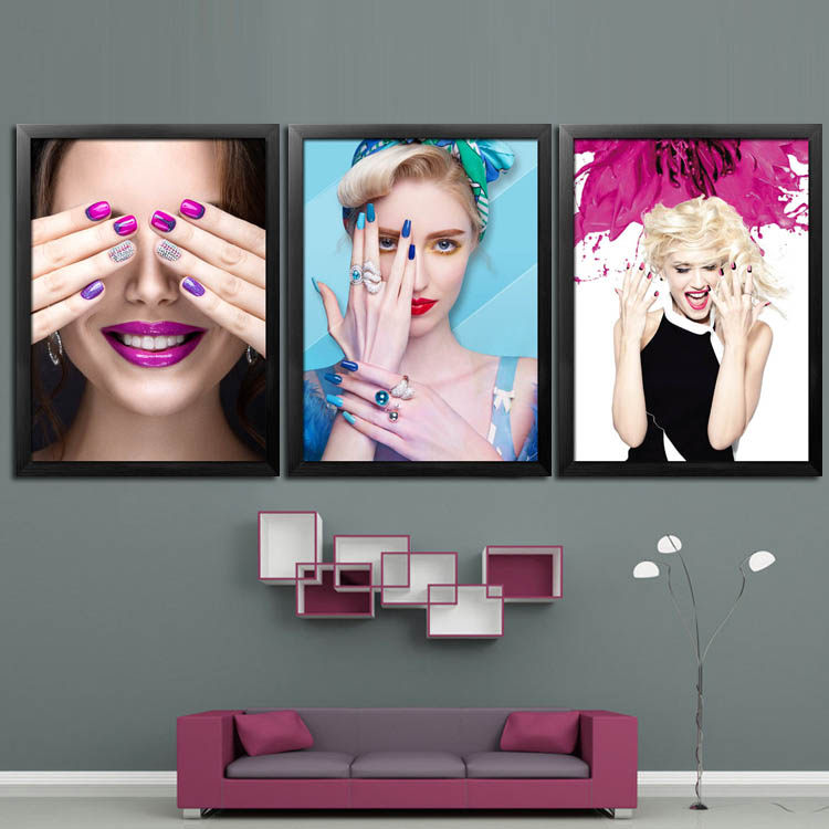 美甲店面装饰画海报宣传画美睫彩妆挂画美容院指甲照片墙纹绣壁画,家居饰品,现代装饰画,淘宝优惠券,粉丝福利购,淘宝优惠卷