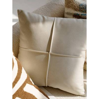 奶油色覆古打结抱枕套棕色办公室腰靠垫cushion cover pillowcase