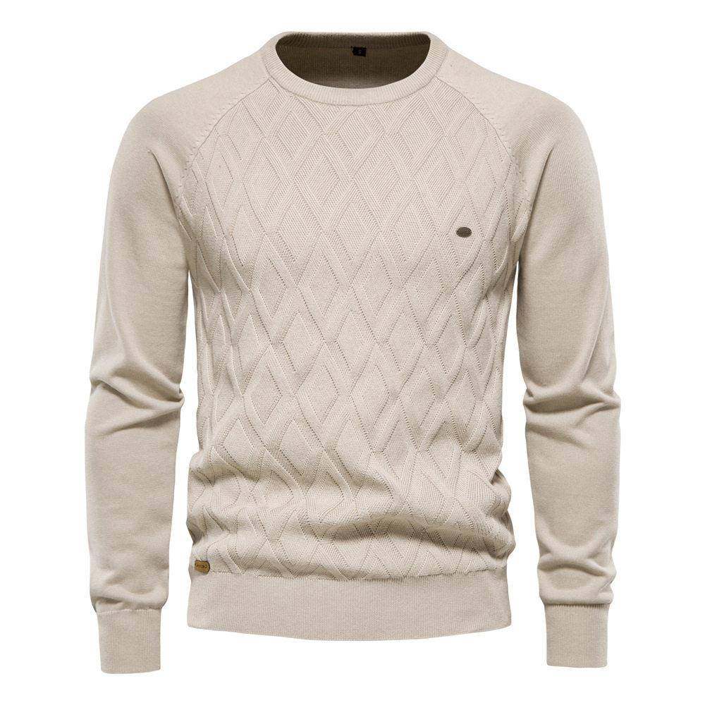 men pure cotton sweater crew neck 纯棉男毛衣男士针织衫