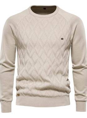 men pure cotton sweater crew neck 纯棉男毛衣男士针织衫