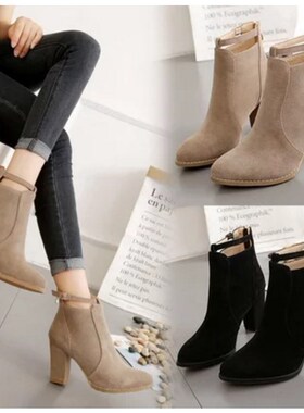 2018 winter women's ladies lady high heels shoes ankle boots