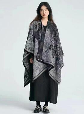 Small niche imitation dark slit cape warm and simple men