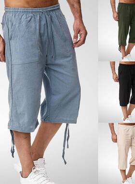 High Waist Plus Size 3XL Bermuda Shorts Male Long Men Summer