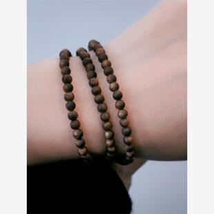 原创手作天然奇楠沉香手串4mm108颗佛珠多圈手链项链木质文玩念珠