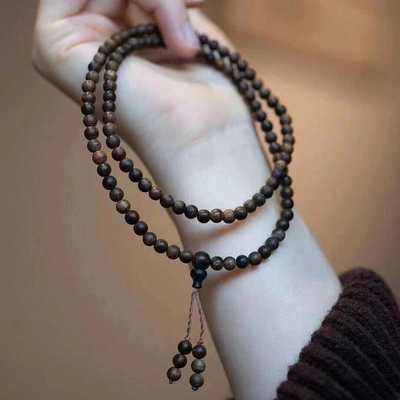 5mm文玩现代不详多圈沉香108颗