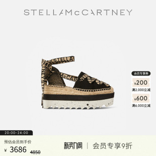 McCartney印花交叉绑带厚底凉鞋 Stella 松糕鞋 GAIA