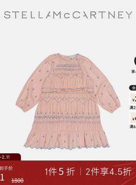 [低至5折]Stella McCartney秋冬童装粉红色小花图案少女连衣裙