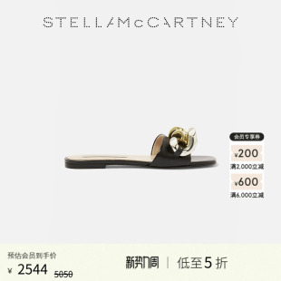 Stella FALABELLA McCartney链饰黑色平底凉拖凉拖鞋 低至5折