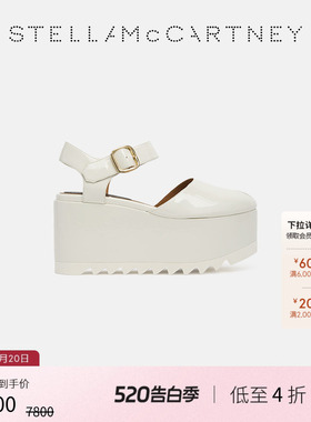 [低至4折]ELYSE Stella McCartney 秋季白色Elyse漆面厚底凉鞋