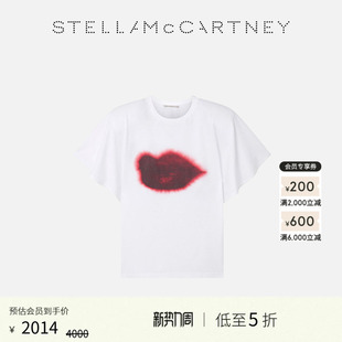 秀场圆领红色嘴唇印花蝙蝠袖 McCartney秋季 Stella 短袖 低至5折