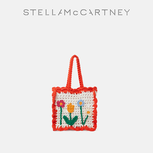 [礼物]儿童Stella McCartney2026春夏新品象牙白花卉贴花托特包