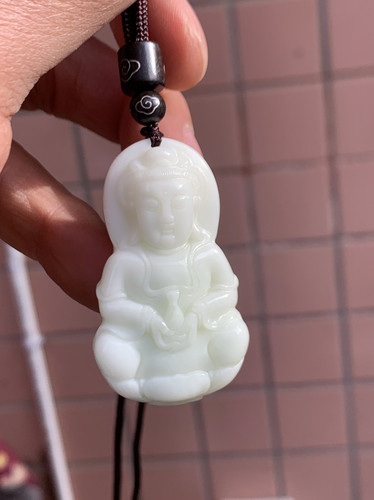 天然蓝田玉观音吊坠男士牌子玉石挂件西安兵马俑蓝田玉同款