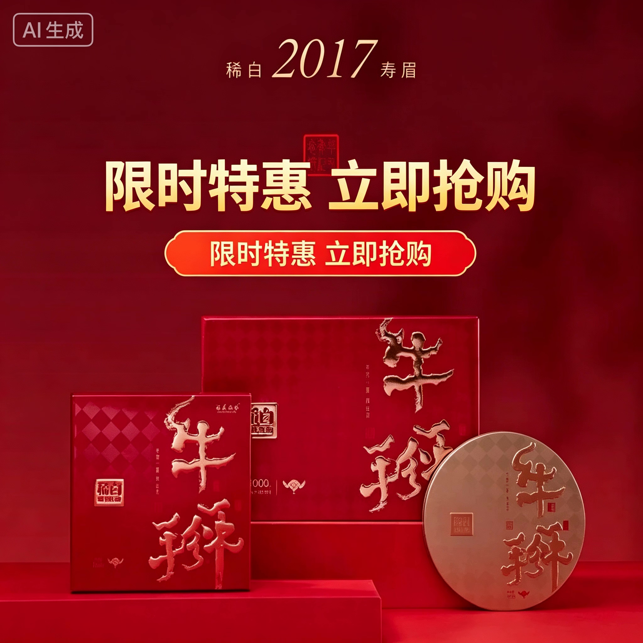 福鼎白茶一级寿眉  稀白茶业牛掰2017年100g铁盒装便捷正品