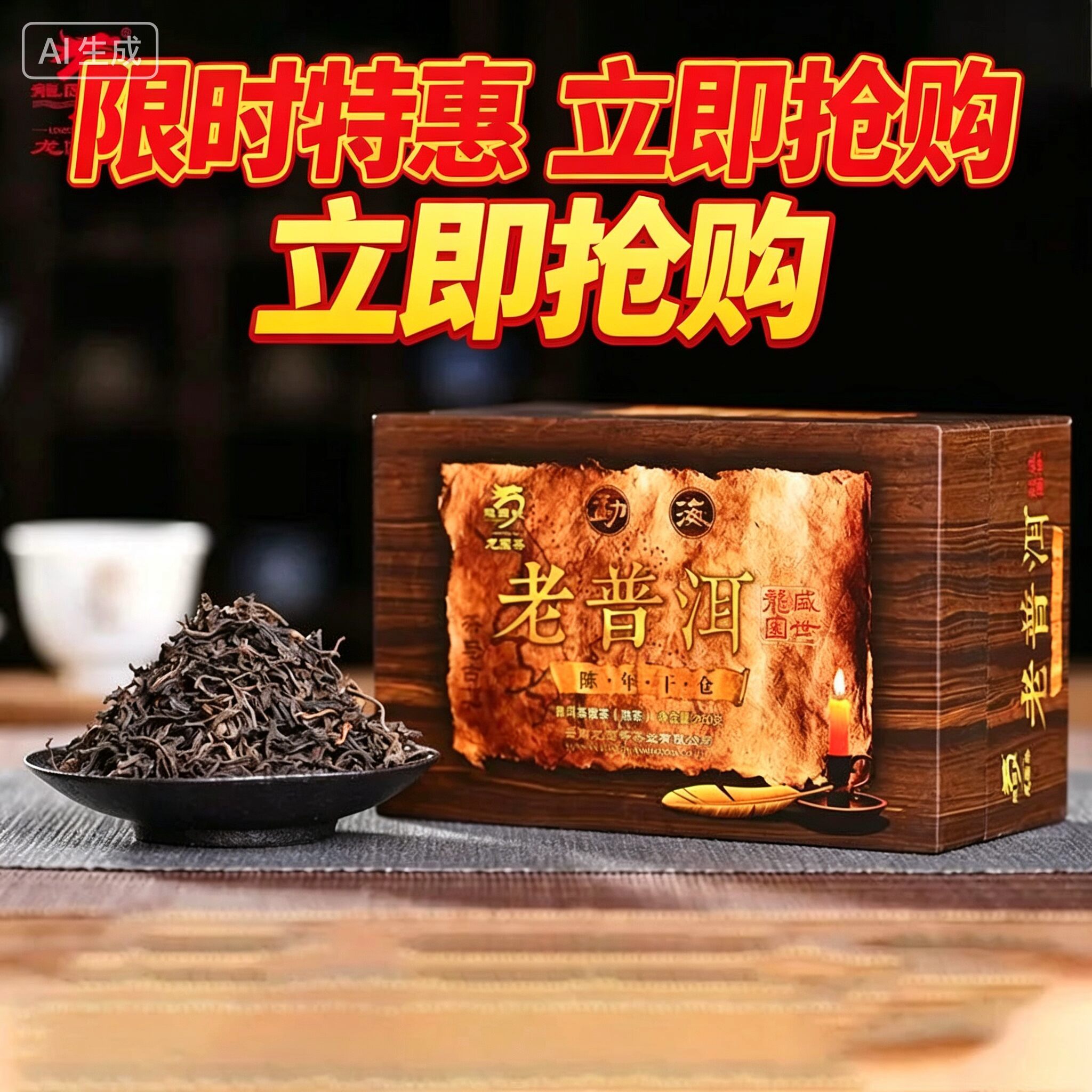 云南普洱茶龙园号普洱茶 勐海 老普洱茶熟茶散茶200g正品散装礼盒