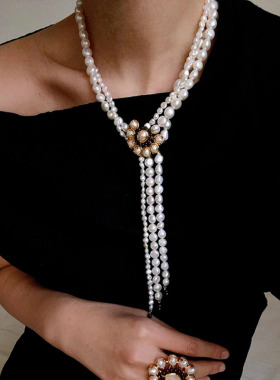 重工复古美人巴洛克珍珠项链套装
