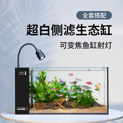60尺寸侧滤鱼缸全套造景生态缸