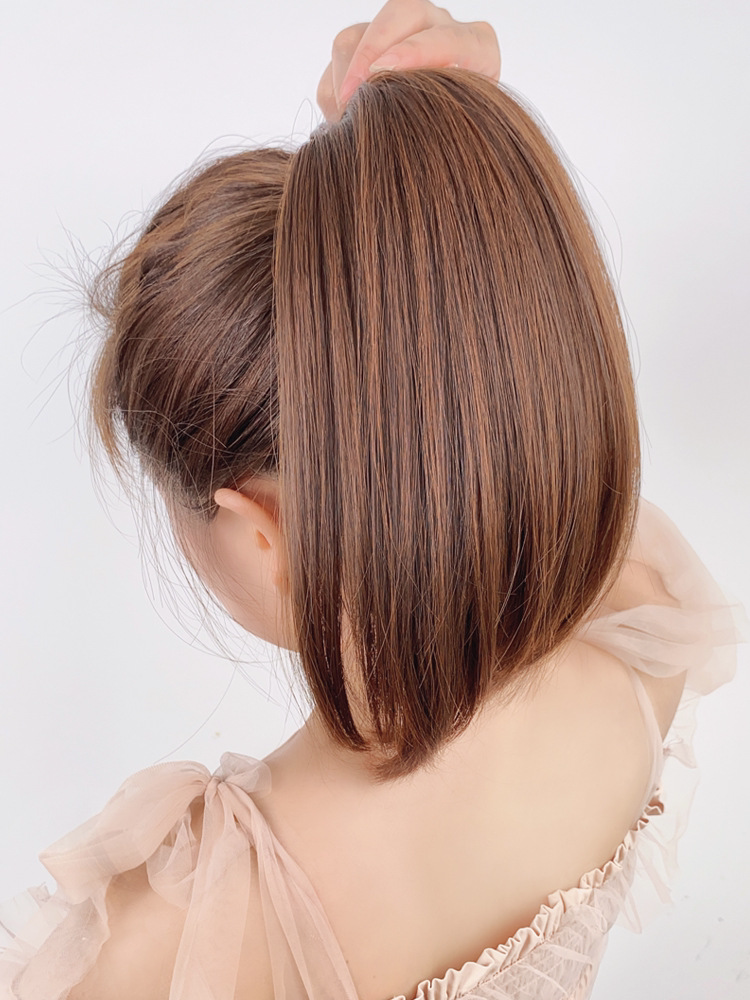 抓夹内扣卷马尾女自然发尾夹子假发短款马尾假发辫子高马尾仿真发