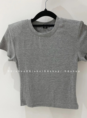 ADD亲肤舒适东大门2026早春新品女刚需必入圆领落肩修身短袖T恤