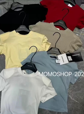 韩国东大门2026夏季新品女装刚需必入圆领落肩修身短袖T恤