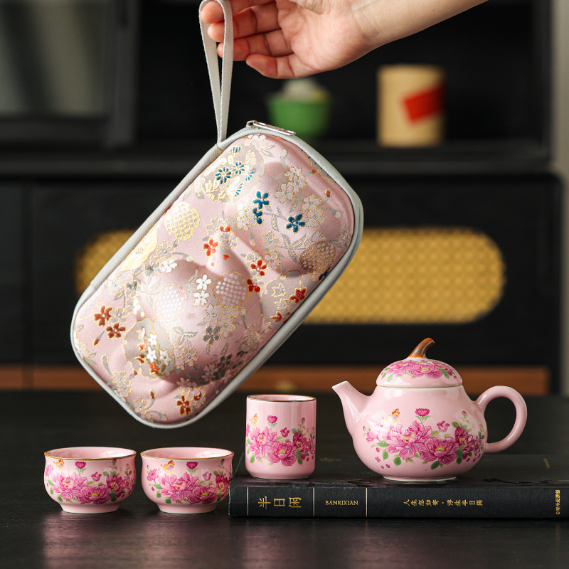 陶瓷旅行茶具便携式露营喝茶装备