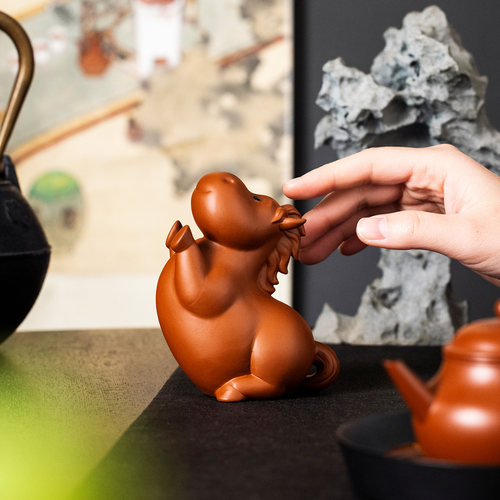 泥土故事创意紫砂小飞马茶宠摆件