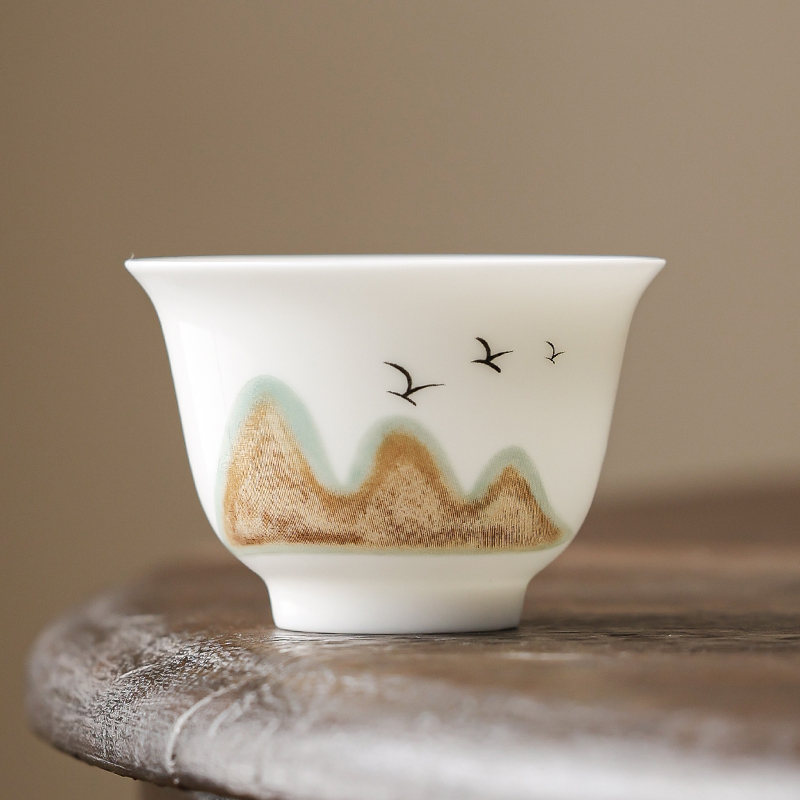 白瓷千里江山-玉兰杯羊脂玉