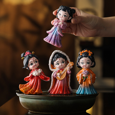 四大美人茶宠摆件国潮古风变色