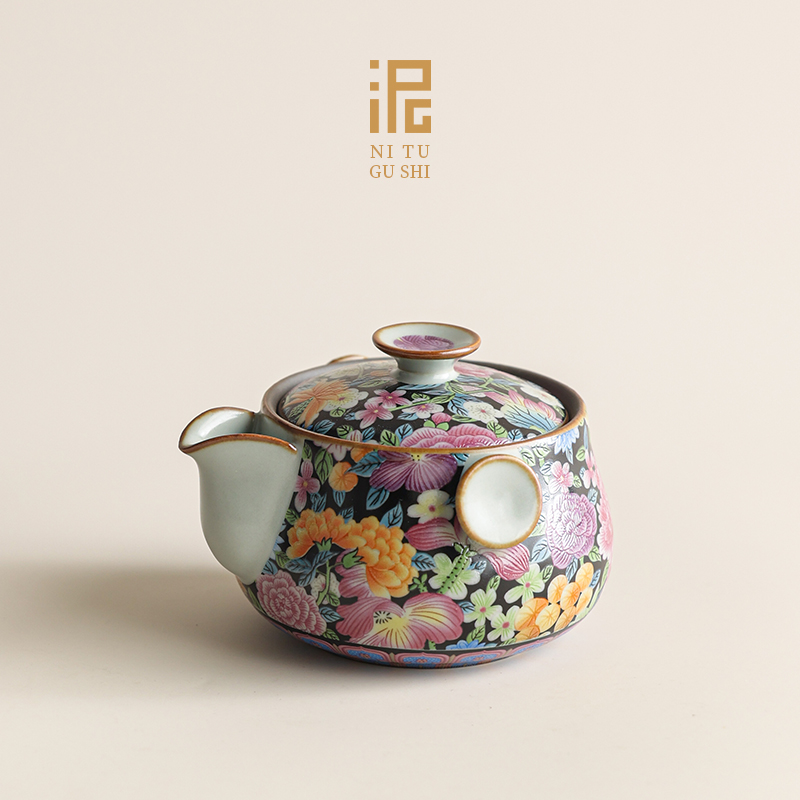 汝窑繁花似锦圆悦单个高档