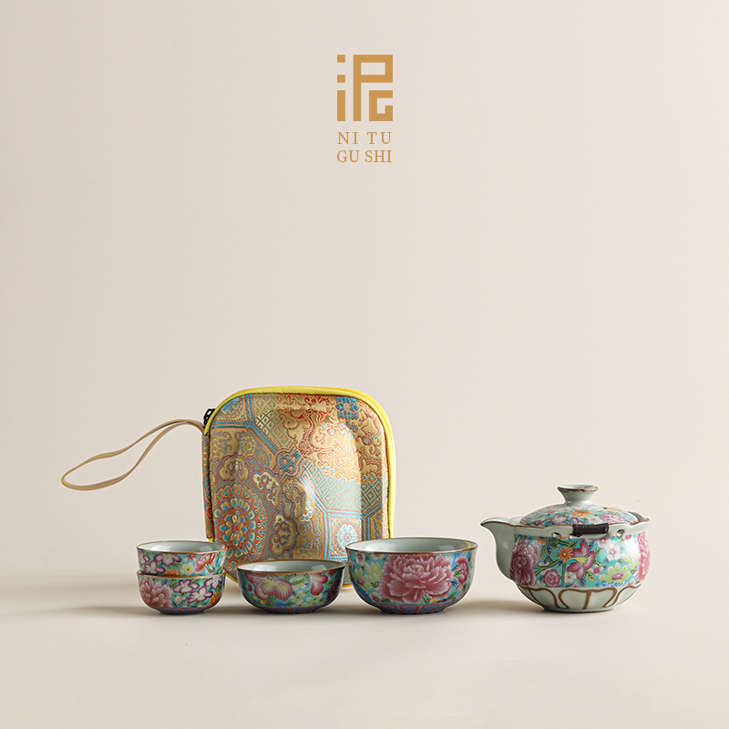 汝窑繁花似锦手抓壶陶瓷茶壶