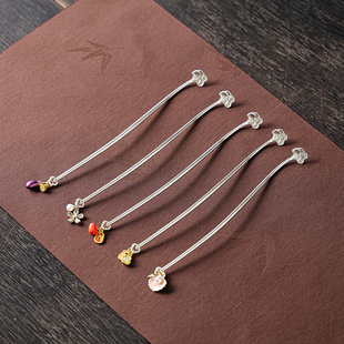 银杏叶茶拨银制茶匙功夫茶具茶道配件家用办公精致茶荷醒茶分茶器