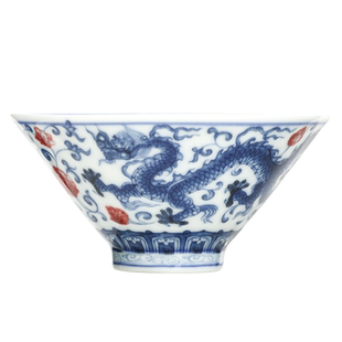 龙凤呈祥斗笠茶杯2023新款中式喝茶杯子家用待客茶杯配高档礼盒